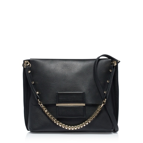 Furla Handbags - Furla Black Shoulder Bag with Gold Accents